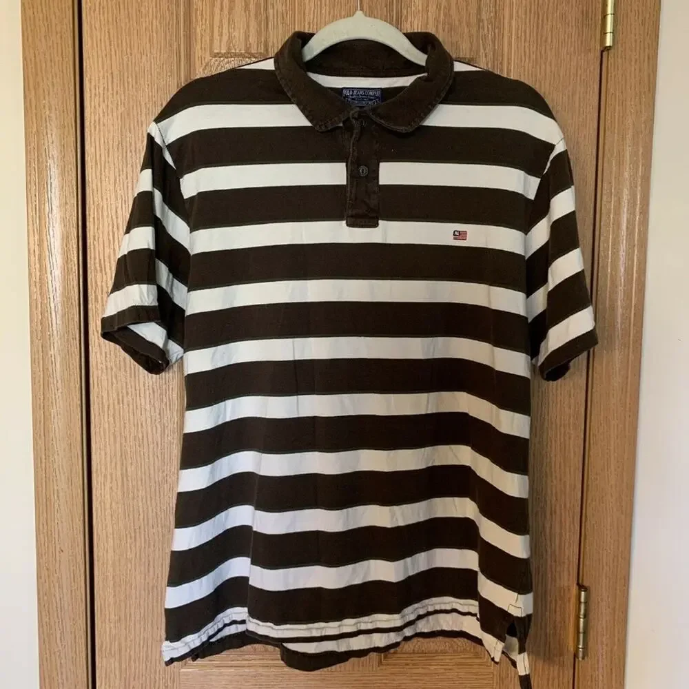 Vintage Polo Jeans Co Strips Golf Polo L